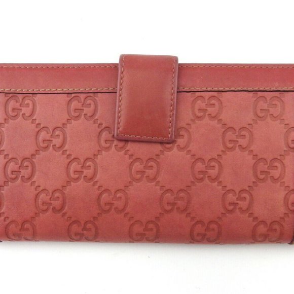 Gucci Long Wallet Gucci Shima Pink Leather Auth USED E1637 - Picture 7 of 9